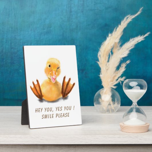 Funny Yellow Duck Playful Wink Smile - aangepaste Fotoplaat (Zijkant)