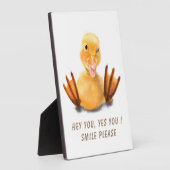 Funny Yellow Duck Playful Wink Smile - aangepaste Fotoplaat (Zijkant)