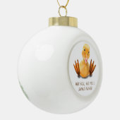 Funny Yellow Duck Playful Wink Smile - aangepaste Keramische Bal Ornament (Links)
