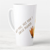 Funny Yellow Duck Playful Wink Smile - aangepaste Latte Mok (Linkerhoek)