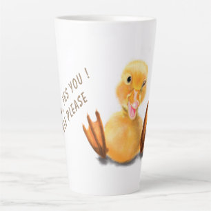 Funny Yellow Duck Playful Wink Smile - aangepaste  Latte Mok