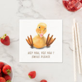Funny Yellow Duck Playful Wink Smile - aangepaste  Servet (Insitu)