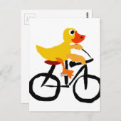 Funny Yellow Duck Riding Bicycle Briefkaart (Voorkant / Achterkant)