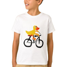 Funny Yellow Duck Riding Bicycle
