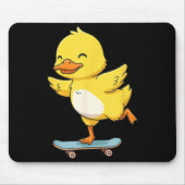 Funny Yellow Duck Skater Skateboard Ballerina Zoo Muismat (Voorkant)