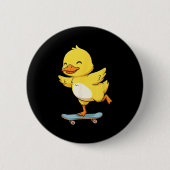 Funny Yellow Duck Skater Skateboard Ballerina Zoo Ronde Button 5,7 Cm (Voorkant)