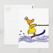 Funny Yellow Duck Water Skiing Briefkaart (Voorkant / Achterkant)