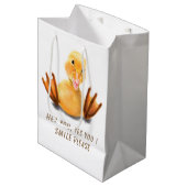 Funny Yellow Ducking Playful Wink Gift Bag Smile Medium Cadeauzakje (Voorkant Gekanteld)