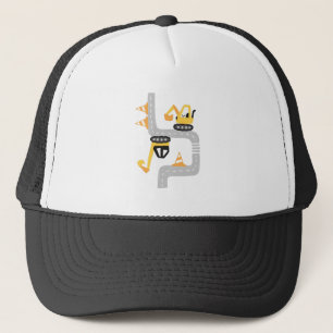 Funny Yellow Excavators Kinder design Trucker Pet