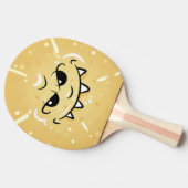 Funny Yellow Face met Sneaky Smile Tafeltennisbatje (Zijkant)