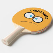 Funny Yellow Face Novelty, gepersonaliseerde naam Tafeltennisbatje (Voorkant Gekanteld)