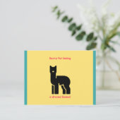 Funny Yellow Illustrated Llama Briefkaart (Staand voorkant)