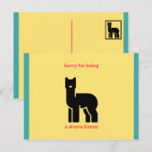 Funny Yellow Illustrated Llama Briefkaart (Voorkant / Achterkant)