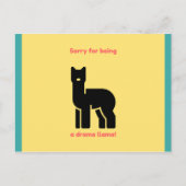 Funny Yellow Illustrated Llama Briefkaart (Voorkant)