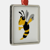 Funny Yellow Jacket Primitive Art Metalen Ornament (Rechts)