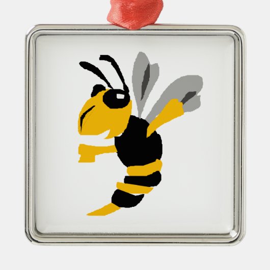 Funny Yellow Jacket Primitive Art Metalen Ornament (Voorkant)