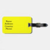 FUNNY YELLOW JE ZIET NIET IN MIJN EIGENAAR BAGAGELABEL (Achterkant horizontaal)