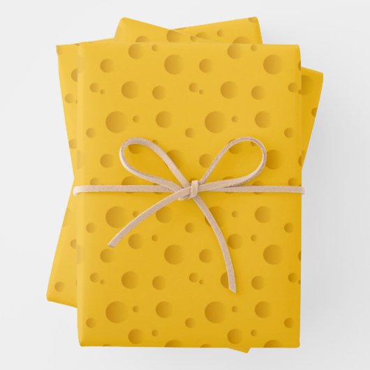 Funny yellow kaas slice Wrapping Paper Sheets (In situ)