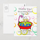 Funny Yellow Lab Cartoon Pet Salon Briefkaart (Voorkant / Achterkant)