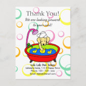 Funny Yellow Lab Cartoon Pet Salon Briefkaart (Voorkant)