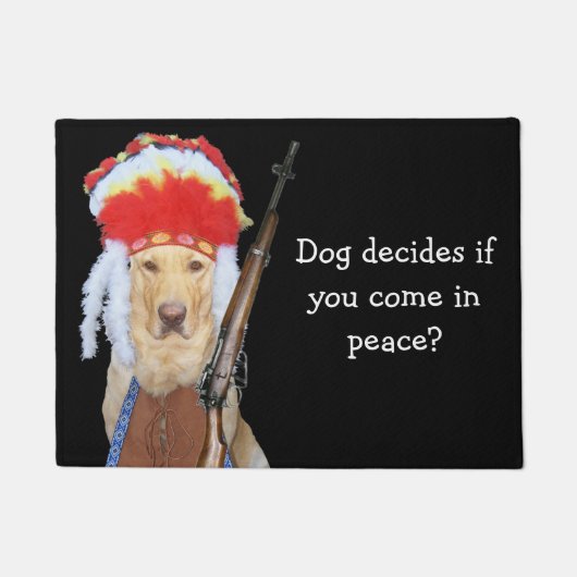 Funny Yellow Lab Doormat Deurmat (Voorkant)