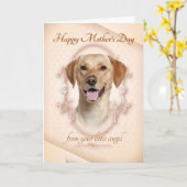Funny Yellow Lab Moederdag Kaart (Gele Bloem)