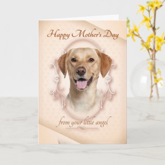 Funny Yellow Lab Moederdag Kaart (Gele Bloem)