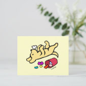 Funny Yellow Labrador Cartoon Briefkaart (Staand voorkant)