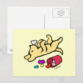 Funny Yellow Labrador Cartoon Briefkaart (Voorkant / Achterkant)