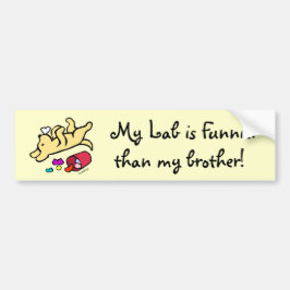 Funny Yellow Labrador Cartoon Bumpersticker