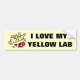 Funny Yellow Labrador Cartoon Bumpersticker