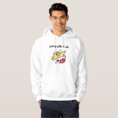 Funny Yellow Labrador Cartoon Hoodie (Voorkant volledig)