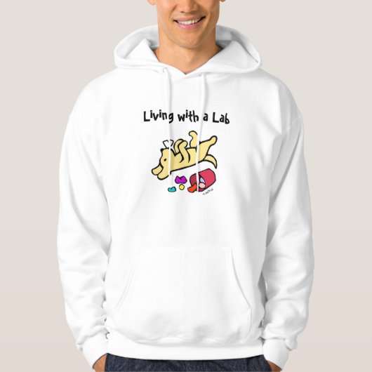 Funny Yellow Labrador Cartoon Hoodie (Voorkant)