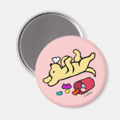 Funny Yellow Labrador Cartoon Magneet (Voorkant / Achterkant)