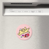 Funny Yellow Labrador Cartoon Magneet (Insitu (Vaatwasser))