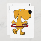 Funny Yellow Labrador Retriever die Hula Hoop spee Briefkaart (Voorkant / Achterkant)