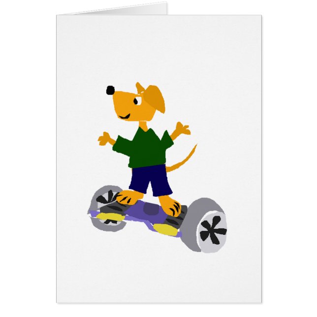 Funny Yellow Labrador Retriever Dog op Segway (Voorkant)