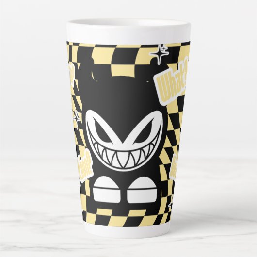 Funny Yellow Labubou-Inspired Mug | Cute Bold Latte Mok (Voorkant)