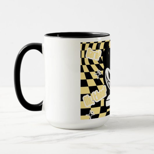 Funny Yellow Labubou-Inspired Mug | Cute Bold  Mok (Links)