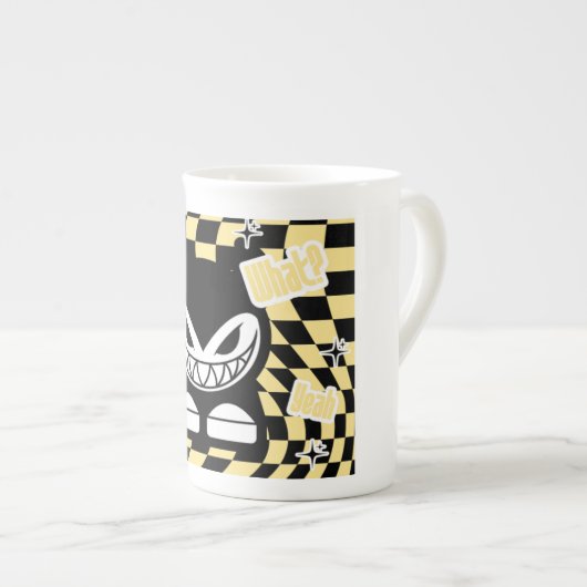 Funny Yellow Labubou-Inspired Mug | Cute Bold  Porselein Kop (Voorkant rechts)