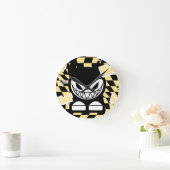 Funny Yellow Labubou-Inspired Ronde Klok (Huis)