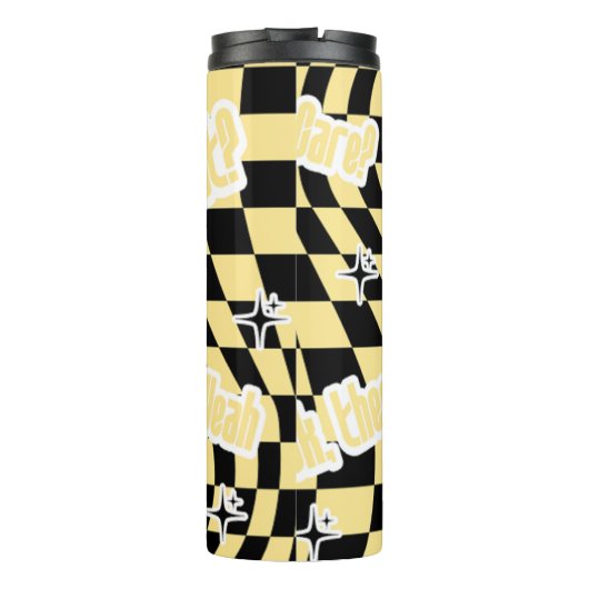 Funny Yellow Labubou-Inspired  Thermosbeker (Achterkant)