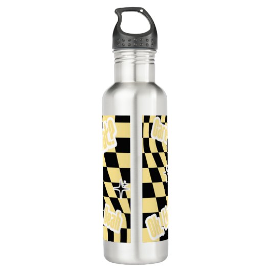 Funny Yellow Labubou-Inspired  Waterfles (Achterkant)