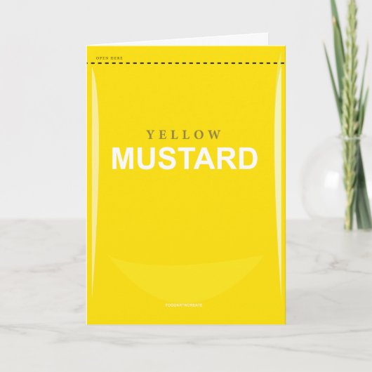 Funny Yellow Mustard Birthday Card Kaart (Voorkant)