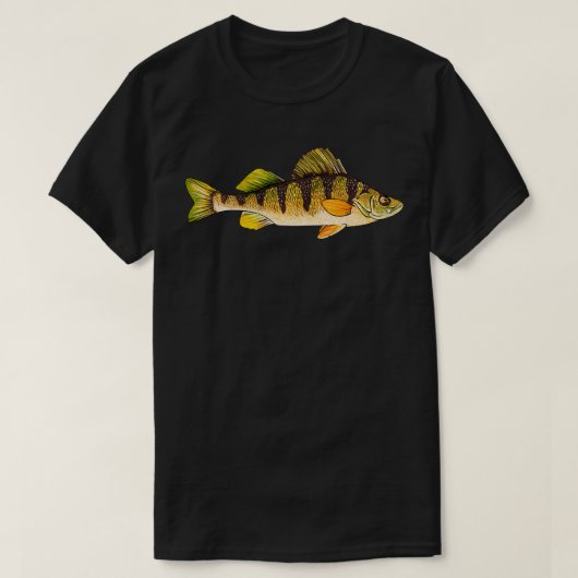 Funny Yellow Perch Fishing Freshwater Fish Angler T-shirt (Design voorkant)