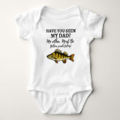 Funny Yellow Perch Vist pap Fish Gift Baby Romper (Voorkant)