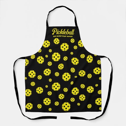 Funny yellow pickleball All-Over Print BBQ Apron Schort (Voorkant)