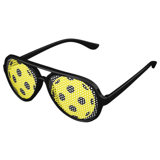 Funny yellow pickleball party shades zonnebril (Gekanteld)
