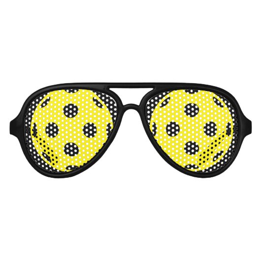 Funny yellow pickleball party shades zonnebril (Voorkant)
