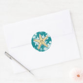 Funny yellow punk Starfish met een smirk Ronde Sticker (Envelop)